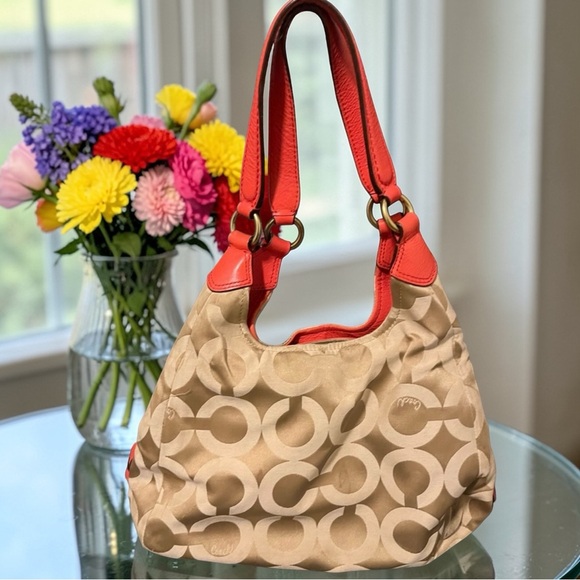 2 Piece Bundle Coach Madison Maggie Op Art Signature Jacquard Bag AND Wallet - Picture 3 of 9